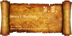 Wenzl Bulcsú névjegykártya